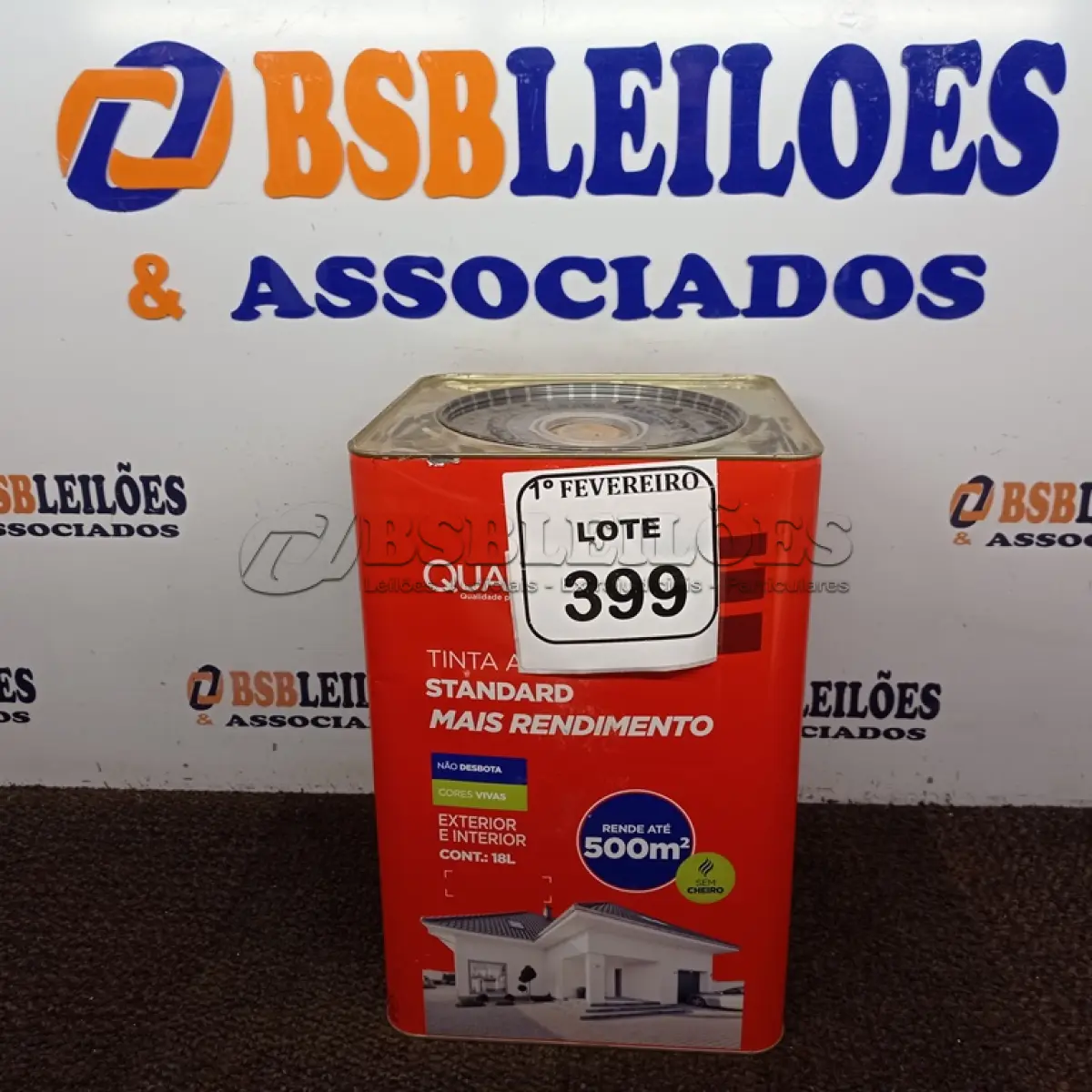 LOTE 399 - 01 LATA DE TINTA QUALITEX ACRÍLICA NA COR PÉROLA 18L. (NO ESTADO) ATENÇÃO! FAZER A VISITAÇÃO ANTES DE ARREMATAR, NÃO SABEMOS SE FUNCIONA. LEILÃO NÃO TEM GARANTIA E NEM DEVOLUÇÃO, SUJEITO A POSSÍVEIS AVARIAS VISÍVEIS/OCULTAS E/OU AUSÊNCIA DE COMPONENTES.