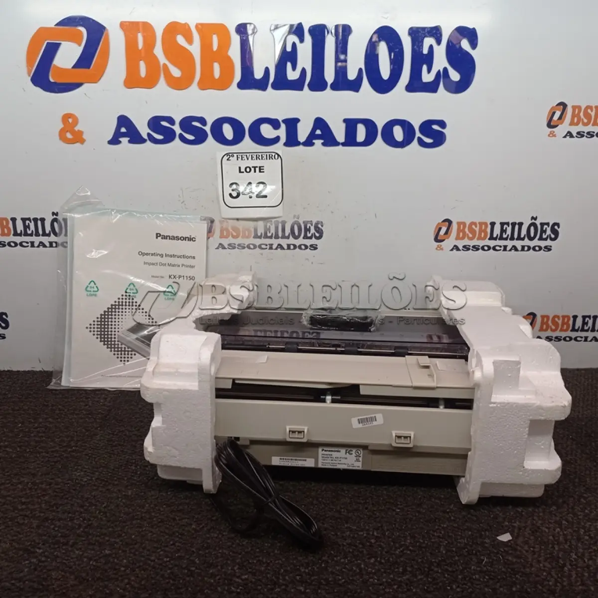 LOTE 342 - 01 IMPRESSORA MULTIFUNCIONAL MODELO KX-P1150 MARCA PANASONIC (NOVO). (NO ESTADO) ATENÇÃO! FAZER A VISITAÇÃO ANTES DE ARREMATAR, NÃO SABEMOS SE FUNCIONA. LEILÃO NÃO TEM GARANTIA E NEM DEVOLUÇÃO, SUJEITO A POSSÍVEIS AVARIAS VISÍVEIS/OCULTAS E/OU AUSÊNCIA DE COMPONENTES.