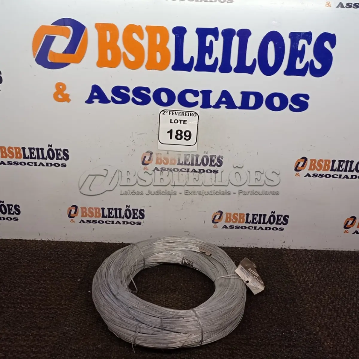 LOTE 189 - 10 KG DE ARAME ZINCADO MACIO BWG 20-89MM. (NOVO) (NO ESTADO) ATENÇÃO! FAZER A VISITAÇÃO ANTES DE ARREMATAR, NÃO SABEMOS SE FUNCIONA. LEILÃO NÃO TEM GARANTIA E NEM DEVOLUÇÃO, SUJEITO A POSSÍVEIS AVARIAS VISÍVEIS/OCULTAS E/OU AUSÊNCIA DE COMPONENTES.