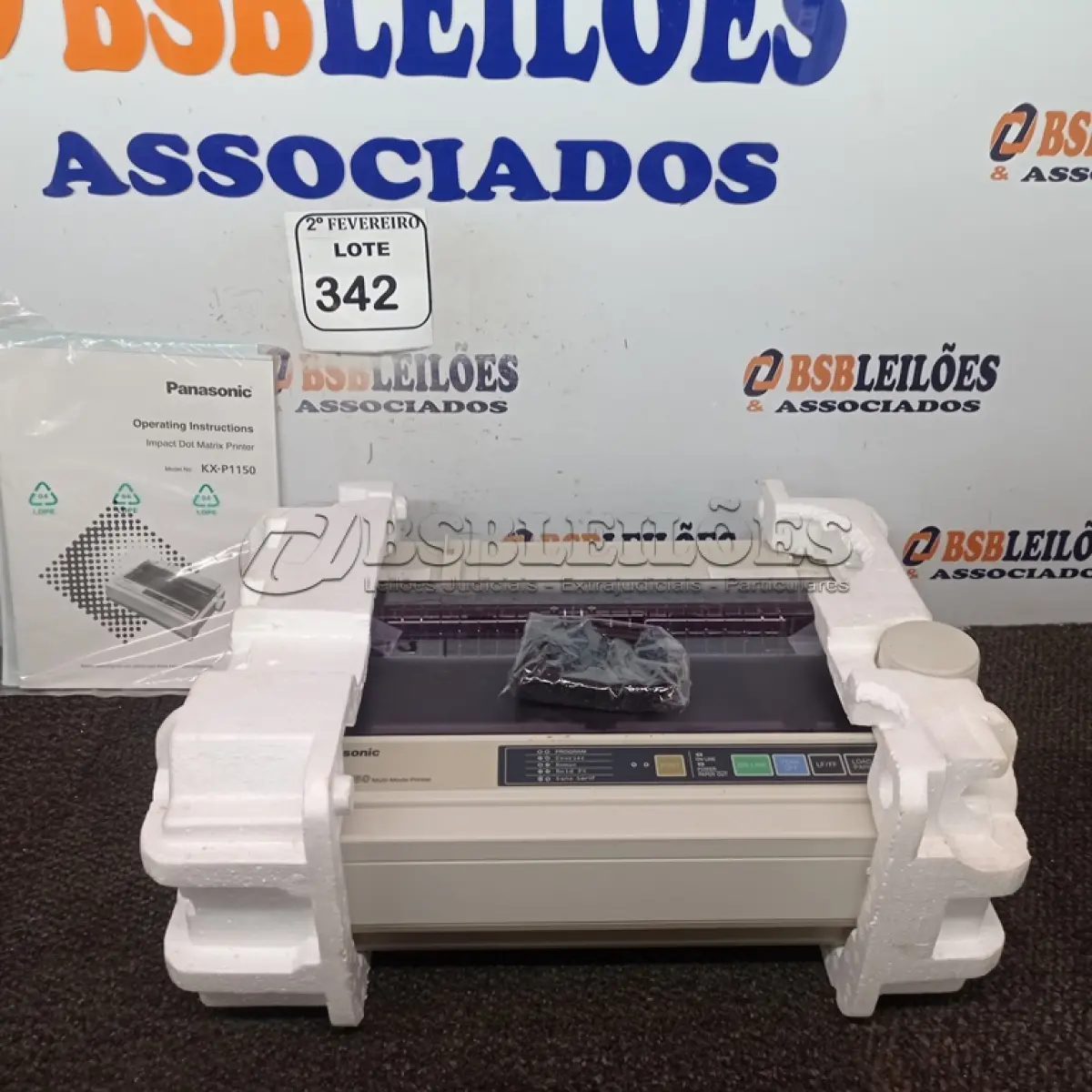 LOTE 342 - 01 IMPRESSORA MULTIFUNCIONAL MODELO KX-P1150 MARCA PANASONIC (NOVO). (NO ESTADO) ATENÇÃO! FAZER A VISITAÇÃO ANTES DE ARREMATAR, NÃO SABEMOS SE FUNCIONA. LEILÃO NÃO TEM GARANTIA E NEM DEVOLUÇÃO, SUJEITO A POSSÍVEIS AVARIAS VISÍVEIS/OCULTAS E/OU AUSÊNCIA DE COMPONENTES.
