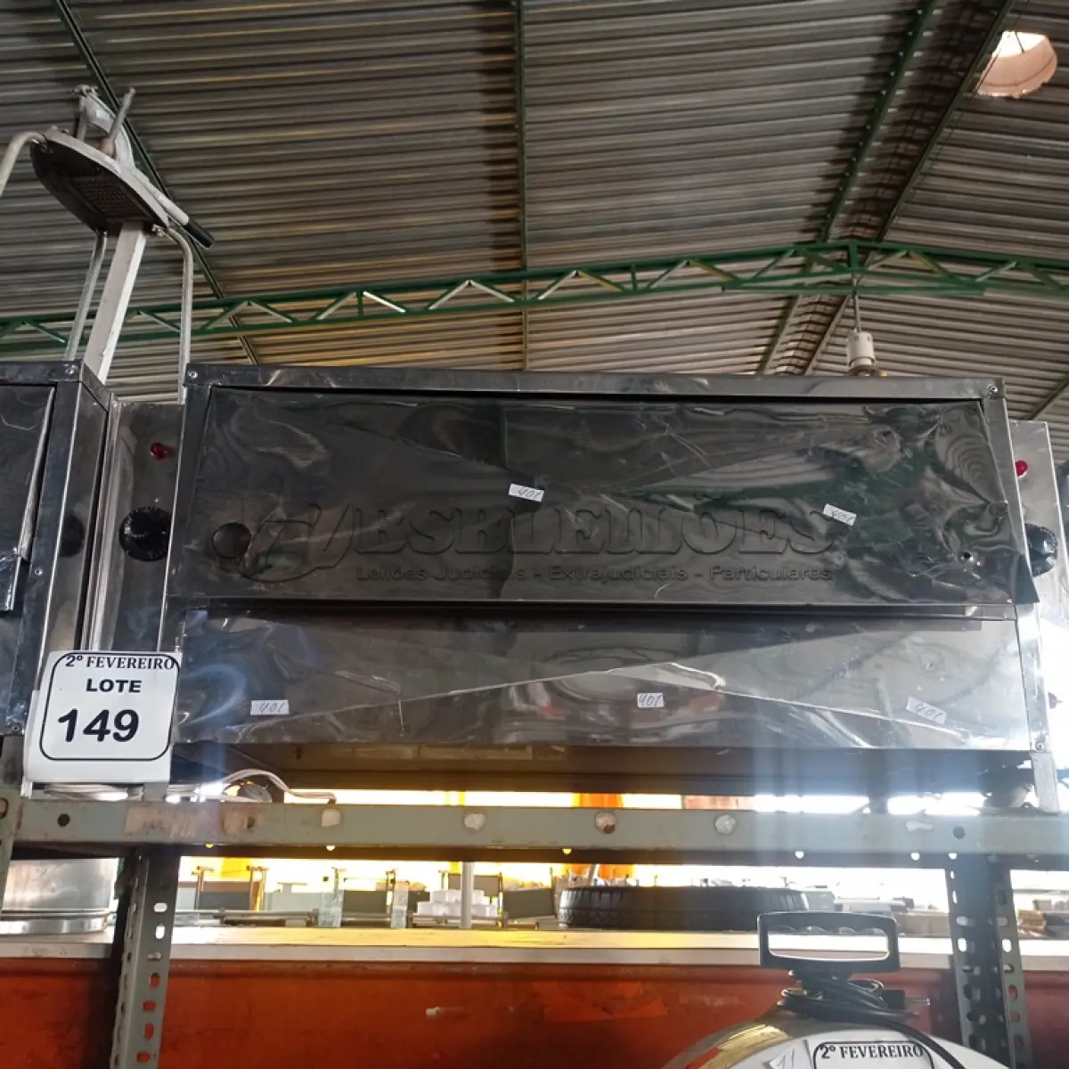 LOTE 149 - 02 ESTUFAS ELÉTRICAS EM INOX. (NO ESTADO) ATENÇÃO! FAZER A VISITAÇÃO ANTES DE ARREMATAR, NÃO SABEMOS SE FUNCIONA. LEILÃO NÃO TEM GARANTIA E NEM DEVOLUÇÃO, SUJEITO A POSSÍVEIS AVARIAS VISÍVEIS/OCULTAS E/OU AUSÊNCIA DE COMPONENTES.