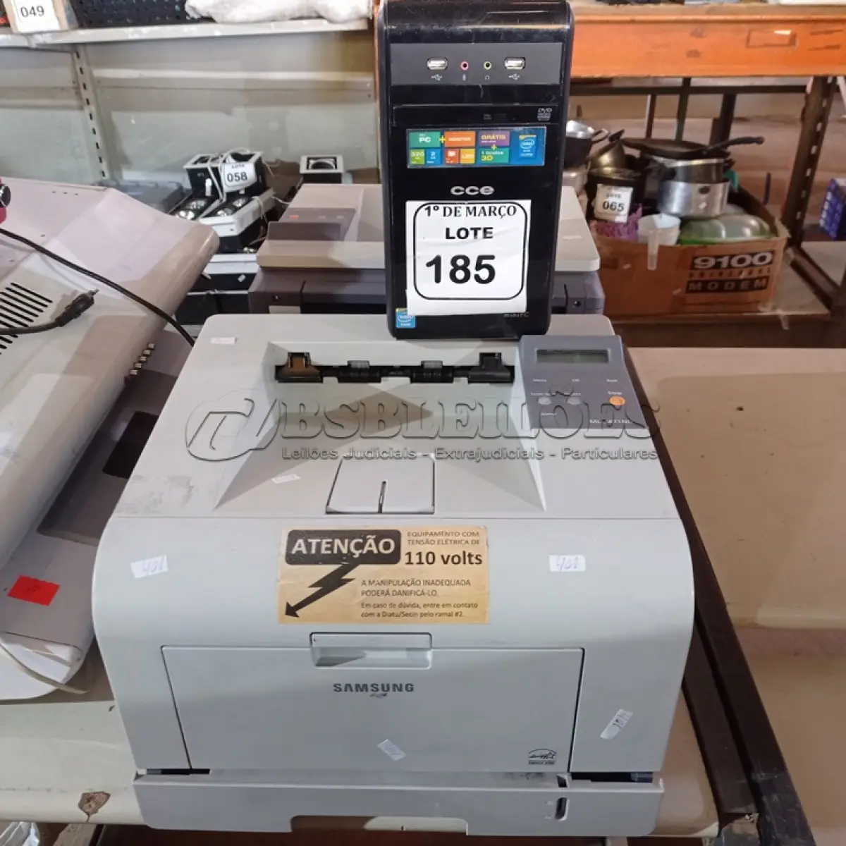 LOTE 185 - 02 IMPRESSORAS SAMSUNG ML-3471ND E 01 CPU CCE. (NO ESTADO) ATENÇÃO! FAZER A VISITAÇÃO ANTES DE ARREMATAR, NÃO SABEMOS SE FUNCIONA. LEILÃO NÃO TEM GARANTIA E NEM DEVOLUÇÃO, SUJEITO A POSSÍVEIS AVARIAS VISÍVEIS/OCULTAS E/OU AUSÊNCIA DE COMPONENTES.