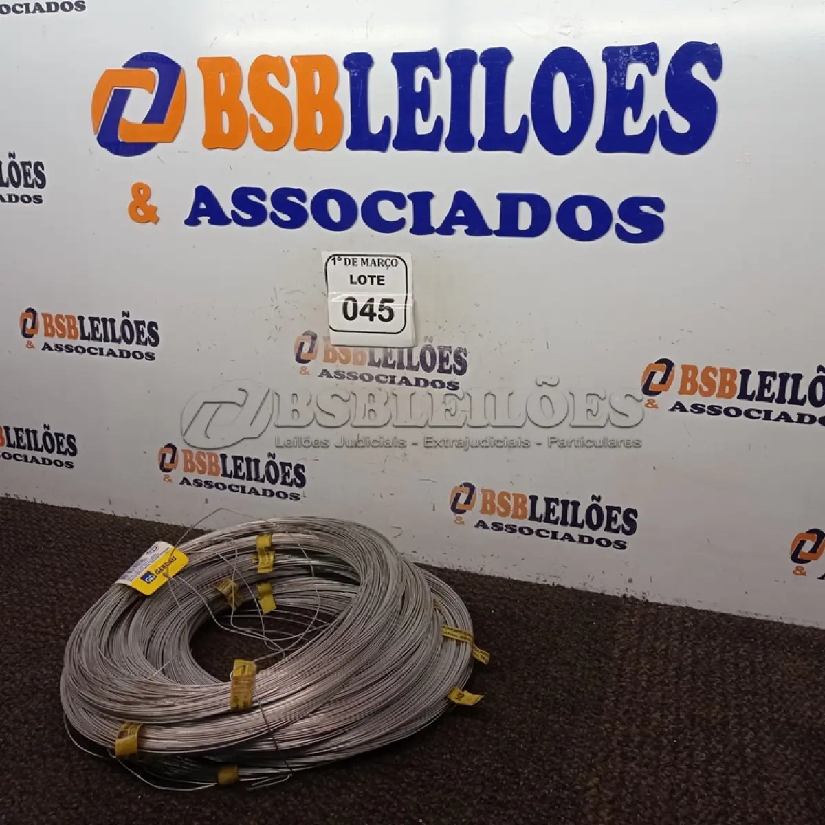 LOTE 045 - 10 KG DE ARAME GALVANIZADO 1,24MM. (NO ESTADO) ATENÇÃO! FAZER A VISITAÇÃO ANTES DE ARREMATAR, NÃO SABEMOS SE FUNCIONA. LEILÃO NÃO TEM GARANTIA E NEM DEVOLUÇÃO, SUJEITO A POSSÍVEIS AVARIAS VISÍVEIS/OCULTAS E/OU AUSÊNCIA DE COMPONENTES.