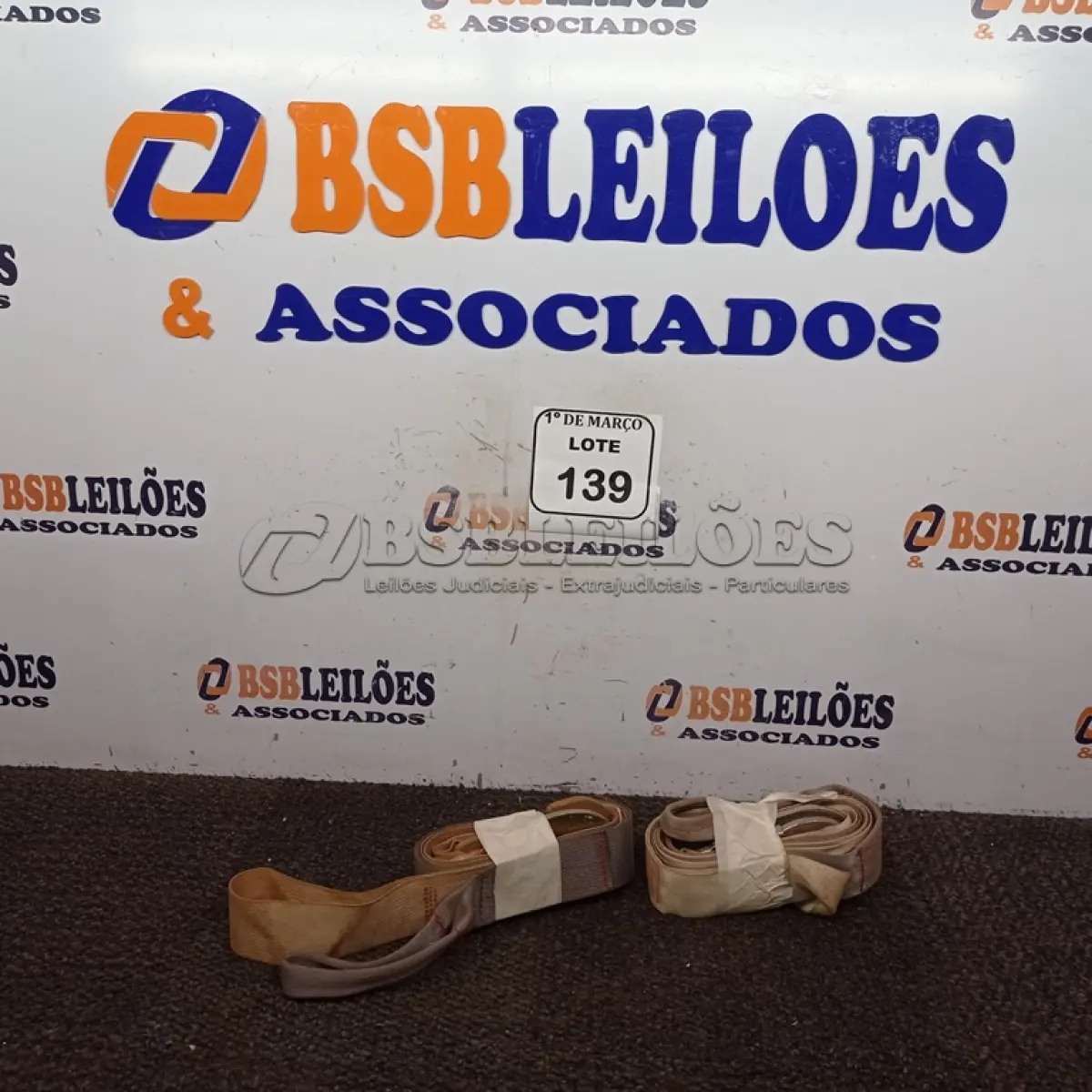 LOTE 139 - 02 CINTAS PARA SEGURANÇA. (NO ESTADO) ATENÇÃO! FAZER A VISITAÇÃO ANTES DE ARREMATAR, NÃO SABEMOS SE FUNCIONA. LEILÃO NÃO TEM GARANTIA E NEM DEVOLUÇÃO, SUJEITO A POSSÍVEIS AVARIAS VISÍVEIS/OCULTAS E/OU AUSÊNCIA DE COMPONENTES.