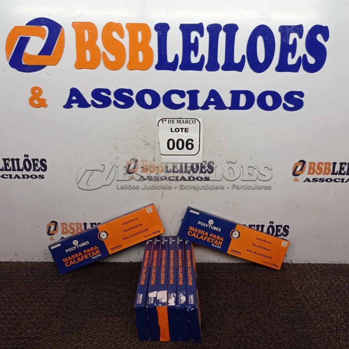 LOTE 006 - 08 MASSAS PARA CALAFETAR FILETES MARCA POLYTUBES. (NOVO) (NO ESTADO) ATENÇÃO! FAZER A VISITAÇÃO ANTES DE ARREMATAR, NÃO SABEMOS SE FUNCIONA. LEILÃO NÃO TEM GARANTIA E NEM DEVOLUÇÃO, SUJEITO A POSSÍVEIS AVARIAS VISÍVEIS/OCULTAS E/OU AUSÊNCIA DE COMPONENTES.