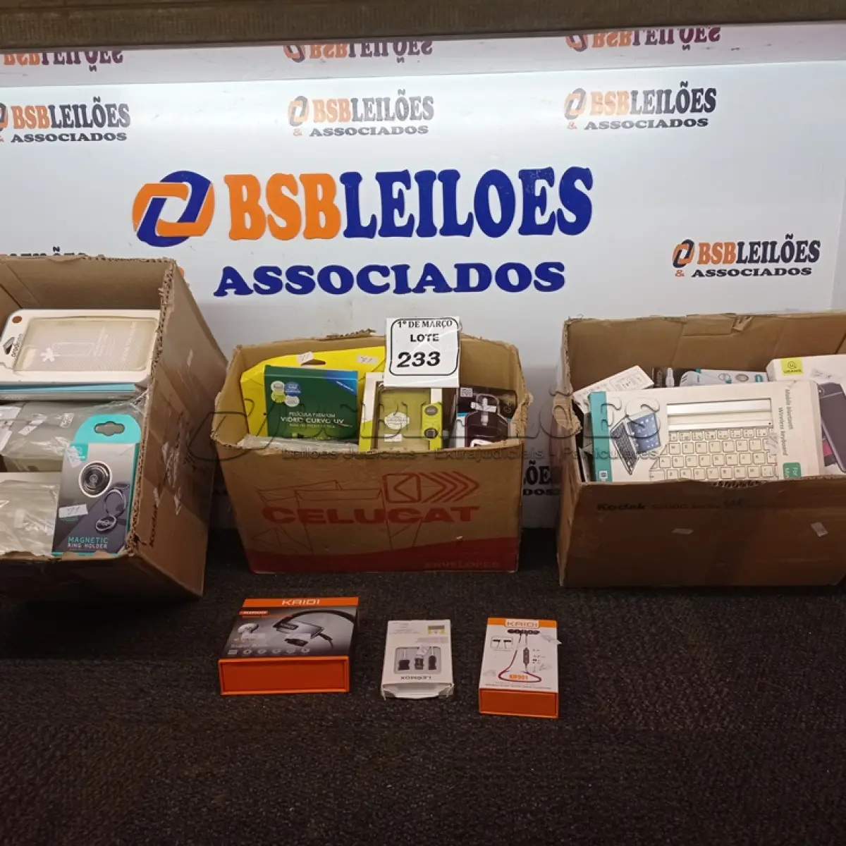 LOTE 233 - 01 LOTE COM CAPAS PARA CELULARES DIVERSAS, CARREGADORES E FONES DE OUVIDO. (NO ESTADO) ATENÇÃO! FAZER A VISITAÇÃO ANTES DE ARREMATAR, NÃO SABEMOS SE FUNCIONA. LEILÃO NÃO TEM GARANTIA E NEM DEVOLUÇÃO, SUJEITO A POSSÍVEIS AVARIAS VISÍVEIS/OCULTAS E/OU AUSÊNCIA DE COMPONENTES.