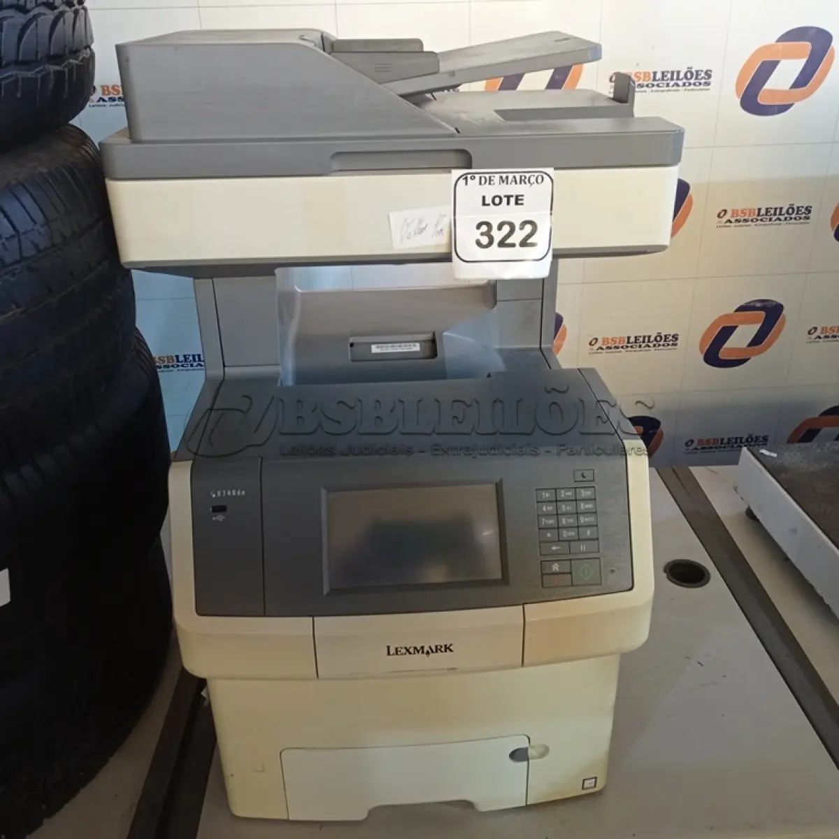 LOTE 322 - 01 IMPRESSORA MULTIFUNCIONAL MODELO X748DE MARCA LEXMARK. (NO ESTADO) ATENÇÃO! FAZER A VISITAÇÃO ANTES DE ARREMATAR, NÃO SABEMOS SE FUNCIONA. LEILÃO NÃO TEM GARANTIA E NEM DEVOLUÇÃO, SUJEITO A POSSÍVEIS AVARIAS VISÍVEIS/OCULTAS E/OU AUSÊNCIA DE COMPONENTES.