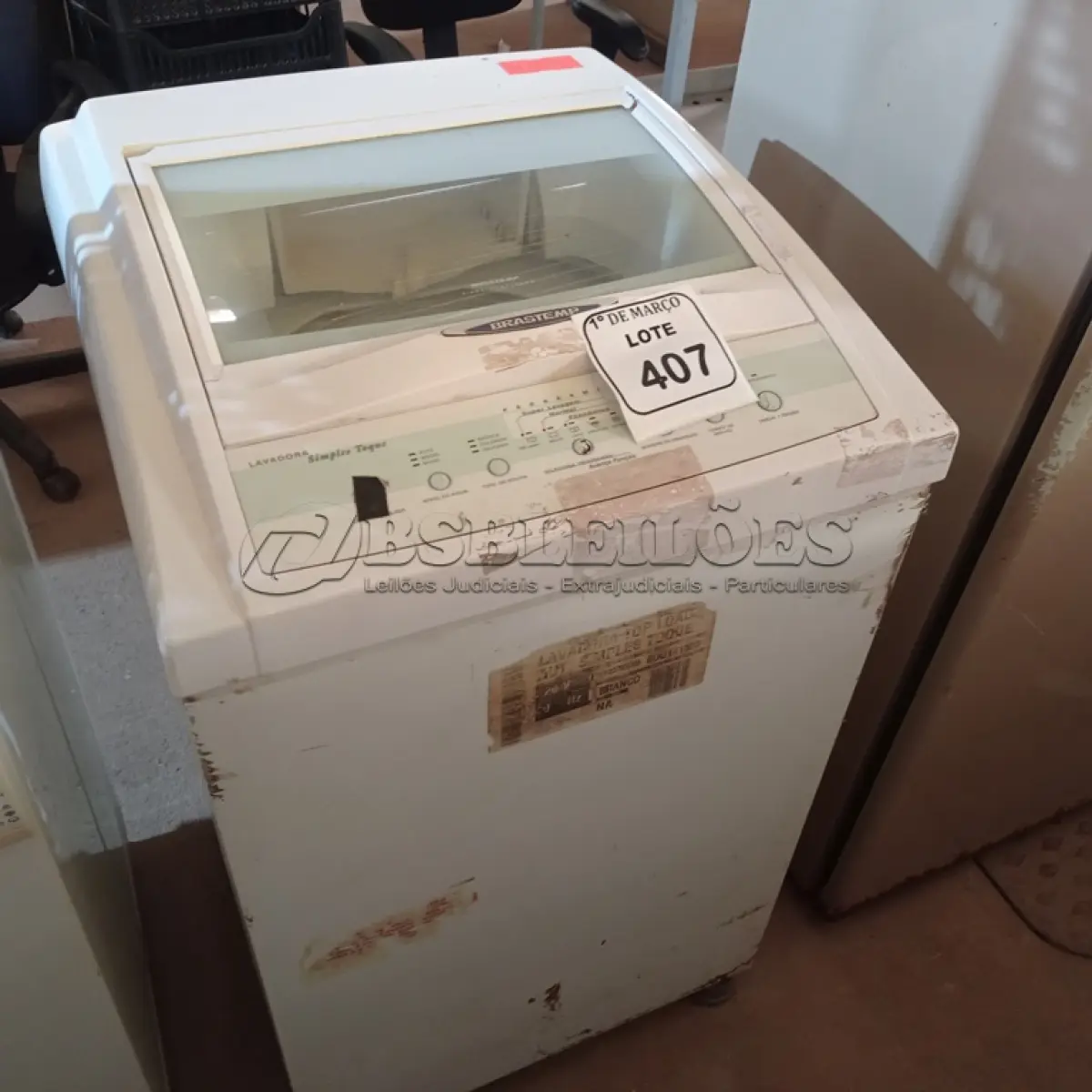 LOTE 407 - 01 MÁQUINA DE LAVAR ROUPAS BRASTEMP 06KG E 01 FOGÃO 04 BOCAS. (NO ESTADO) ATENÇÃO! FAZER A VISITAÇÃO ANTES DE ARREMATAR, NÃO SABEMOS SE FUNCIONA. LEILÃO NÃO TEM GARANTIA E NEM DEVOLUÇÃO, SUJEITO A POSSÍVEIS AVARIAS VISÍVEIS/OCULTAS E/OU AUSÊNCIA DE COMPONENTES.