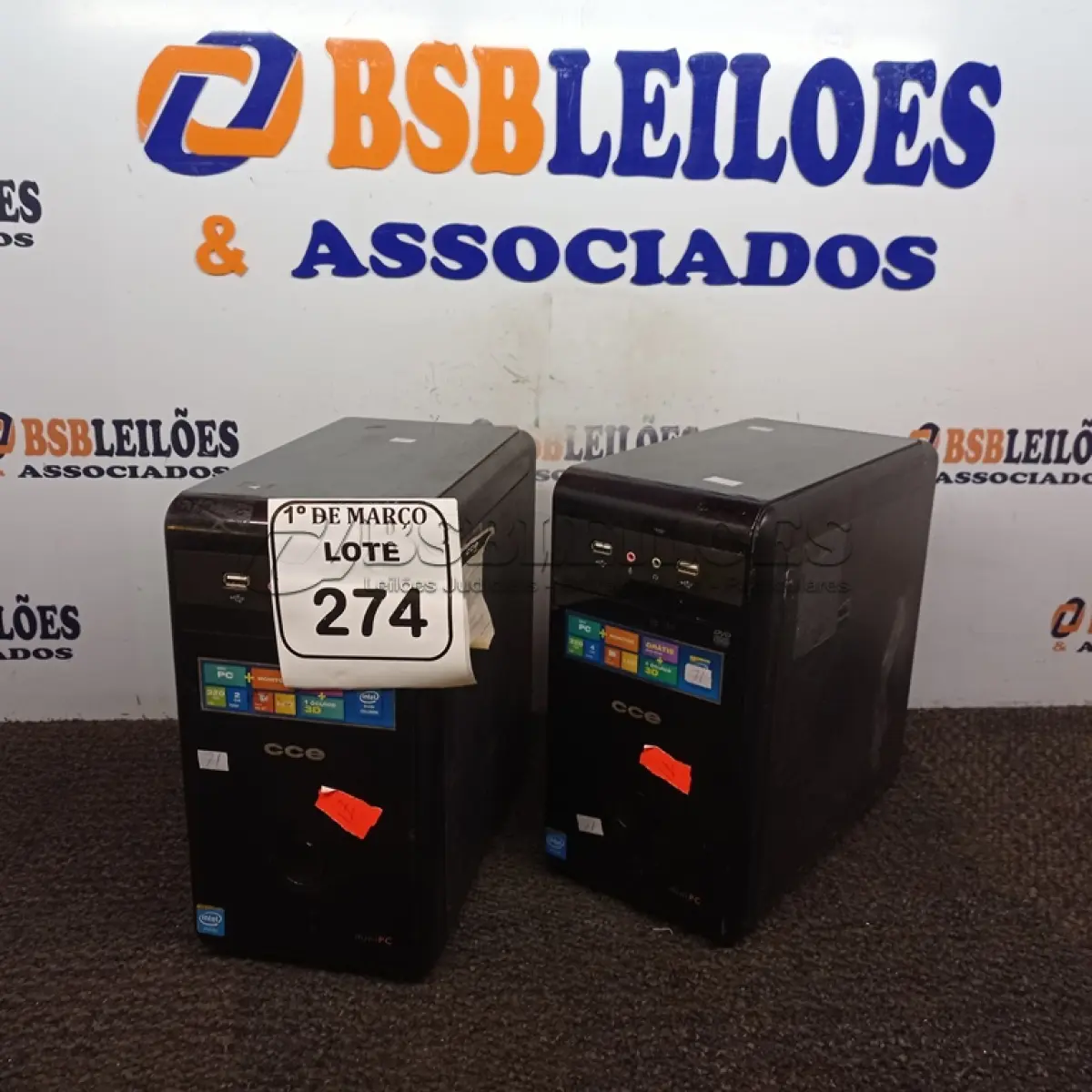 LOTE 274 - 02 CPU’S MARCA CCE. (NO ESTADO) ATENÇÃO! FAZER A VISITAÇÃO ANTES DE ARREMATAR, NÃO SABEMOS SE FUNCIONA. LEILÃO NÃO TEM GARANTIA E NEM DEVOLUÇÃO, SUJEITO A POSSÍVEIS AVARIAS VISÍVEIS/OCULTAS E/OU AUSÊNCIA DE COMPONENTES.