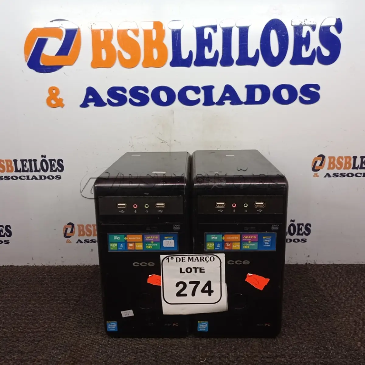 LOTE 274 - 02 CPU’S MARCA CCE. (NO ESTADO) ATENÇÃO! FAZER A VISITAÇÃO ANTES DE ARREMATAR, NÃO SABEMOS SE FUNCIONA. LEILÃO NÃO TEM GARANTIA E NEM DEVOLUÇÃO, SUJEITO A POSSÍVEIS AVARIAS VISÍVEIS/OCULTAS E/OU AUSÊNCIA DE COMPONENTES.