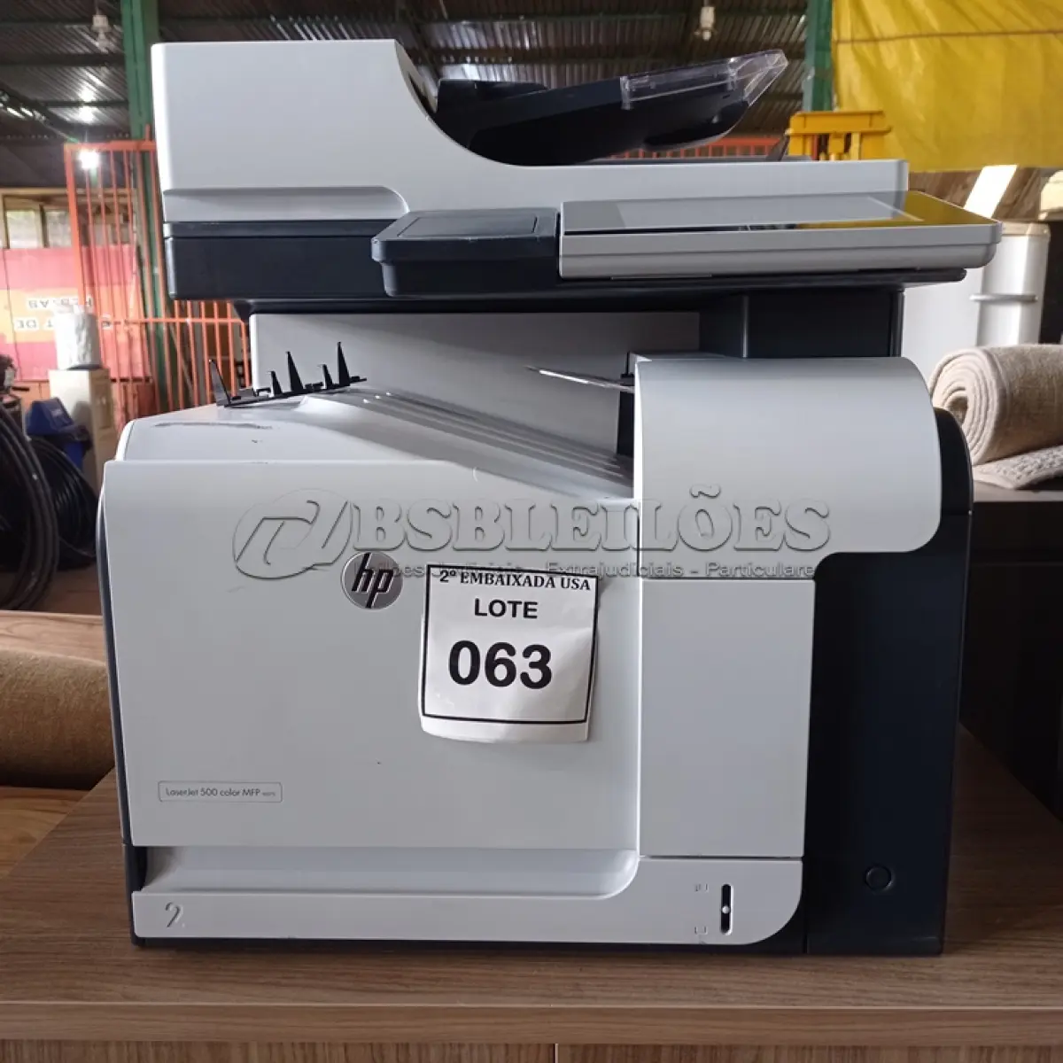 LOTE 063 - 01 IMPRESSORA HP LASERJET 500 COLOR MFP. (NO ESTADO EM QUE SE ENCONTRA. SUJEITO A AVARIAS OCULTAS/VISÍVEIS.) MXDCG4G0JW
