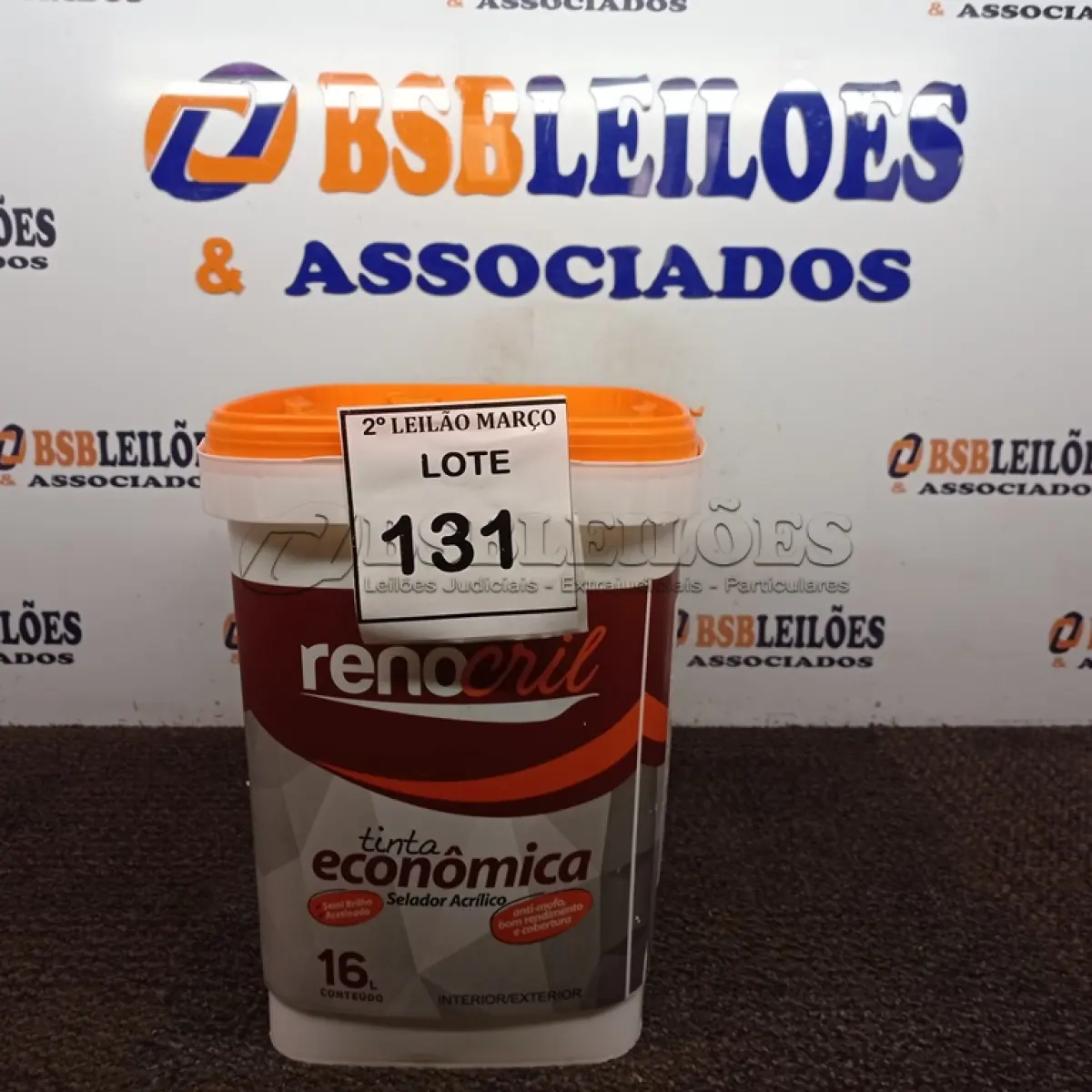 LOTE 131 - 01 BALDE DE TINTA RENOCRIL SELADOR ACRÍLICO NA COR BRANCO NEVE 16L. (NO ESTADO) ATENÇÃO! FAZER A VISITAÇÃO ANTES DE ARREMATAR, NÃO SABEMOS SE FUNCIONA. LEILÃO NÃO TEM GARANTIA E NEM DEVOLUÇÃO, SUJEITO A POSSÍVEIS AVARIAS VISÍVEIS/OCULTAS E/OU AUSÊNCIA DE COMPONENTES.