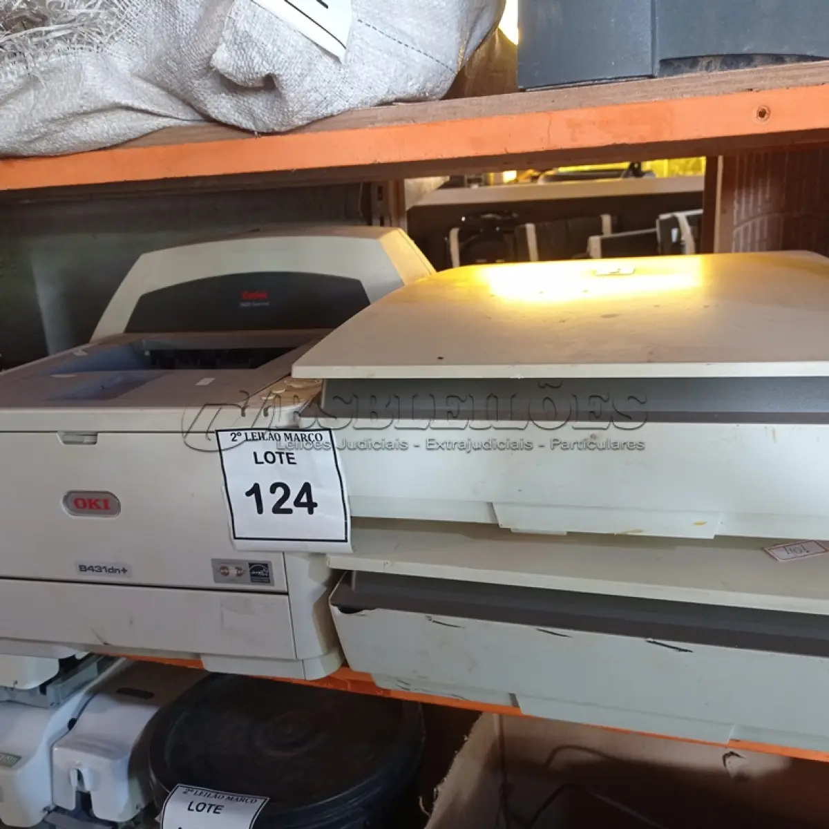 LOTE 124 - 03 SCANNER’S MARCA KODAK E 01 IMPRESSORA MARCA OK. (NO ESTADO) ATENÇÃO! FAZER A VISITAÇÃO ANTES DE ARREMATAR, NÃO SABEMOS SE FUNCIONA. LEILÃO NÃO TEM GARANTIA E NEM DEVOLUÇÃO, SUJEITO A POSSÍVEIS AVARIAS VISÍVEIS/OCULTAS E/OU AUSÊNCIA DE COMPONENTES.