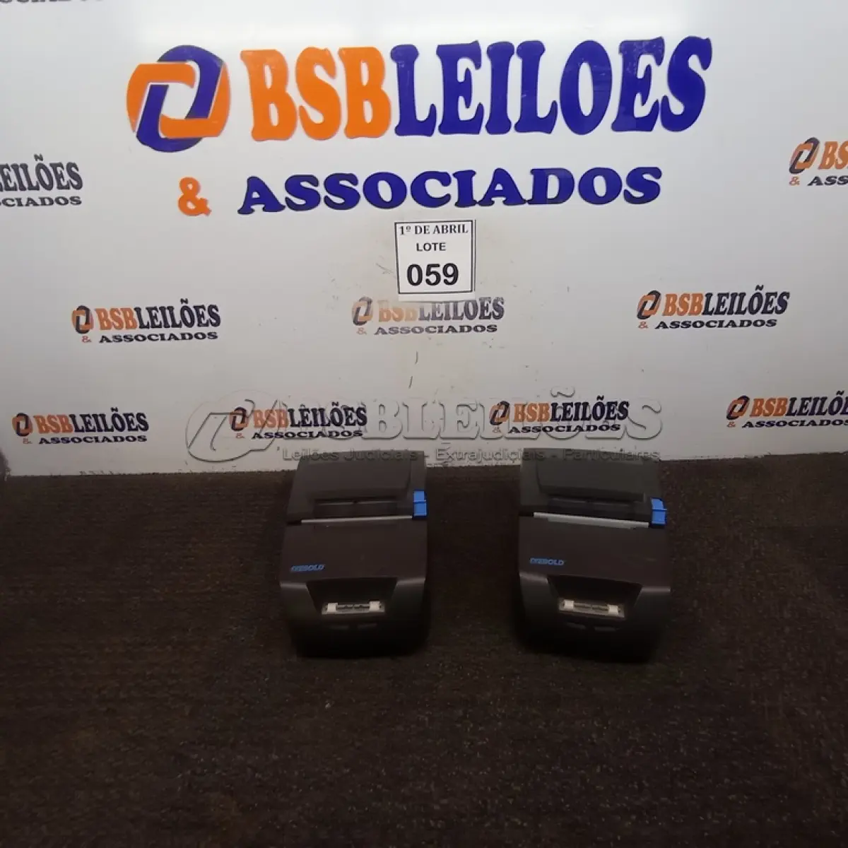 LOTE 059 - 02 IMPRESSORAS TÉRMICAS DIEBOLD (NO ESTADO) ATENÇÃO! FAZER A VISITAÇÃO ANTES DE ARREMATAR, NÃO SABEMOS SE FUNCIONA. LEILÃO NÃO TEM GARANTIA E NEM DEVOLUÇÃO, SUJEITO A POSSÍVEIS AVARIAS VISÍVEIS/OCULTAS E/OU AUSÊNCIA DE COMPONENTES.