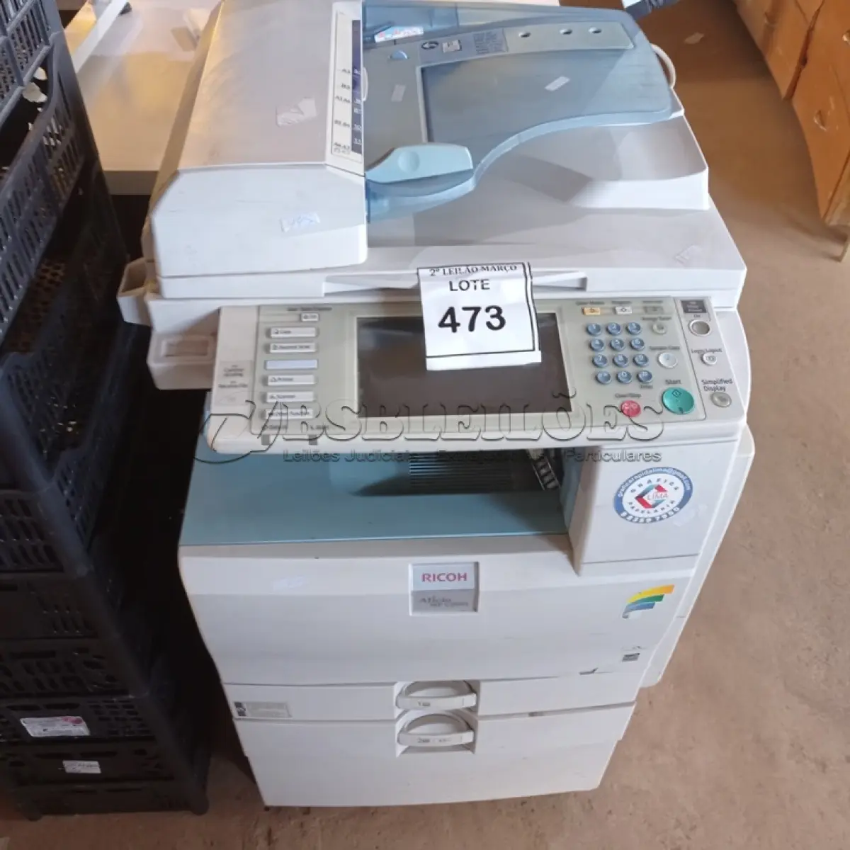 LOTE 473 - COPIADORA RICOH PM2051 (NO ESTADO) ATENÇÃO! FAZER A VISITAÇÃO ANTES DE ARREMATAR, NÃO SABEMOS SE FUNCIONA. LEILÃO NÃO TEM GARANTIA E NEM DEVOLUÇÃO, SUJEITO A POSSÍVEIS AVARIAS VISÍVEIS/OCULTAS E/OU AUSÊNCIA DE COMPONENTES.