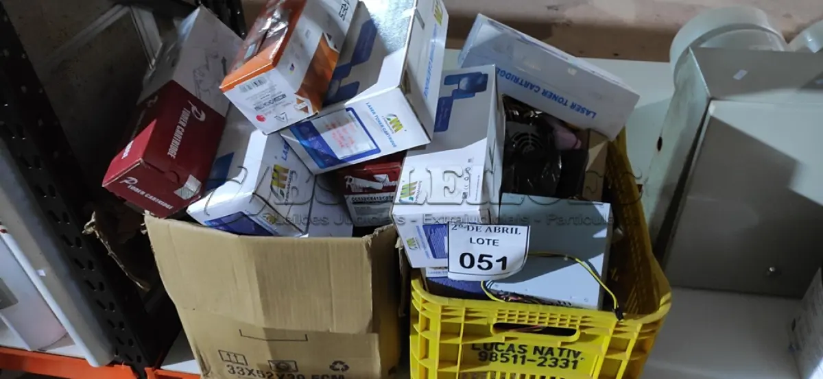LOTE 051 - 01 LOTE COM TONNER’S DIVERSOS. (NO ESTADO) ATENÇÃO! FAZER A VISITAÇÃO ANTES DE ARREMATAR, NÃO SABEMOS SE FUNCIONA. LEILÃO NÃO TEM GARANTIA E NEM DEVOLUÇÃO, SUJEITO A POSSÍVEIS AVARIAS VISÍVEIS/OCULTAS E/OU AUSÊNCIA DE COMPONENTES.