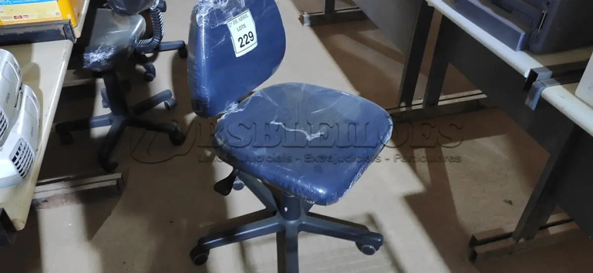 LOTE 229 - 01 CADEIRA PARA ESCRITÓRIO. (NO ESTADO) ATENÇÃO! FAZER A VISITAÇÃO ANTES DE ARREMATAR, NÃO SABEMOS SE FUNCIONA. LEILÃO NÃO TEM GARANTIA E NEM DEVOLUÇÃO, SUJEITO A POSSÍVEIS AVARIAS VISÍVEIS/OCULTAS E/OU AUSÊNCIA DE COMPONENTES.