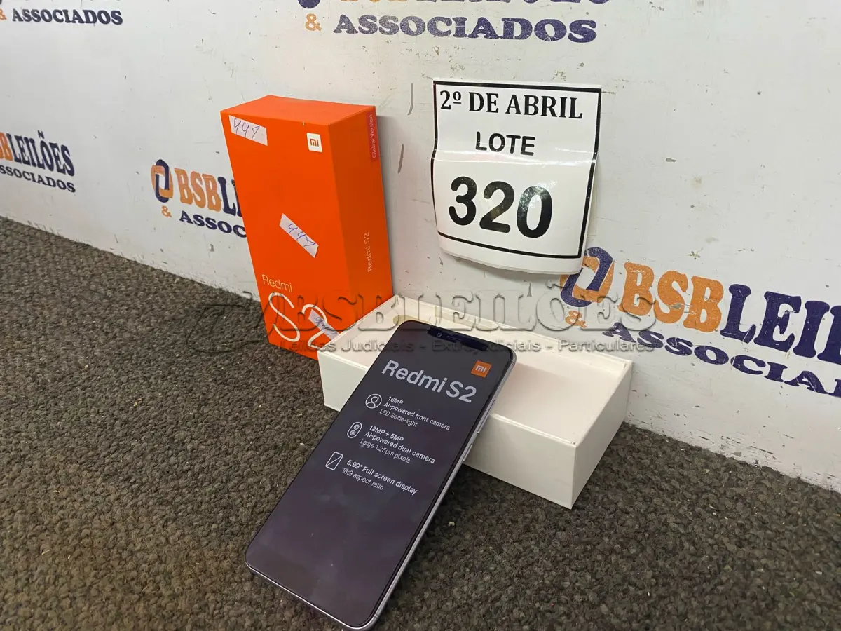 LOTE 320 - 01 APARELHO CELULAR REDMI S2. (NO ESTADO) ATENÇÃO! FAZER A VISITAÇÃO ANTES DE ARREMATAR, NÃO SABEMOS SE FUNCIONA. LEILÃO NÃO TEM GARANTIA E NEM DEVOLUÇÃO, SUJEITO A POSSÍVEIS AVARIAS VISÍVEIS/OCULTAS E/OU AUSÊNCIA DE COMPONENTES.