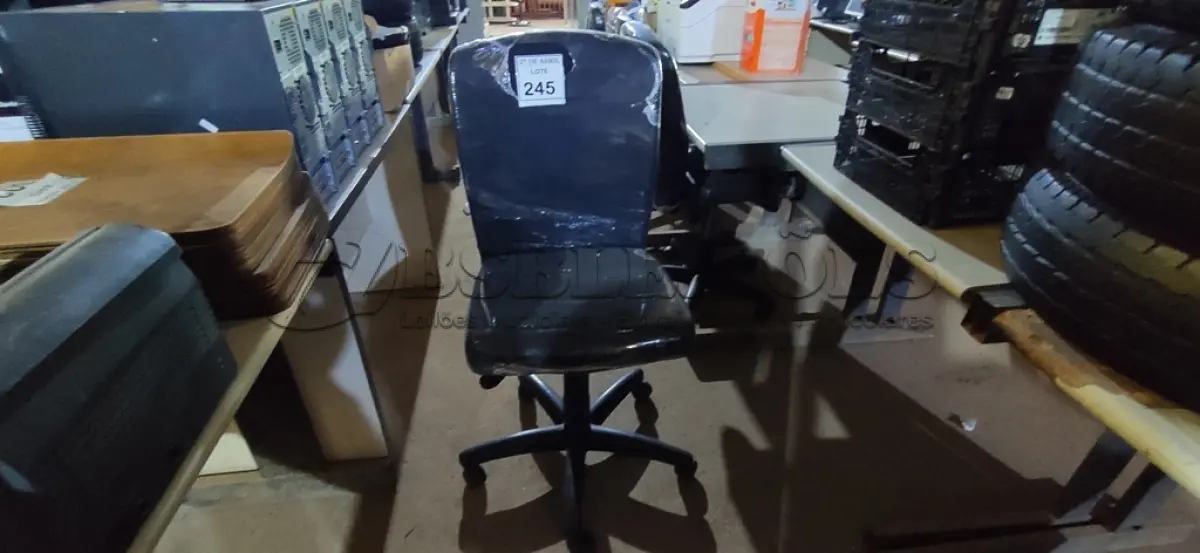 LOTE 245 - 01 CADEIRA PARA ESCRITÓRIO. (NO ESTADO) ATENÇÃO! FAZER A VISITAÇÃO ANTES DE ARREMATAR, NÃO SABEMOS SE FUNCIONA. LEILÃO NÃO TEM GARANTIA E NEM DEVOLUÇÃO, SUJEITO A POSSÍVEIS AVARIAS VISÍVEIS/OCULTAS E/OU AUSÊNCIA DE COMPONENTES.