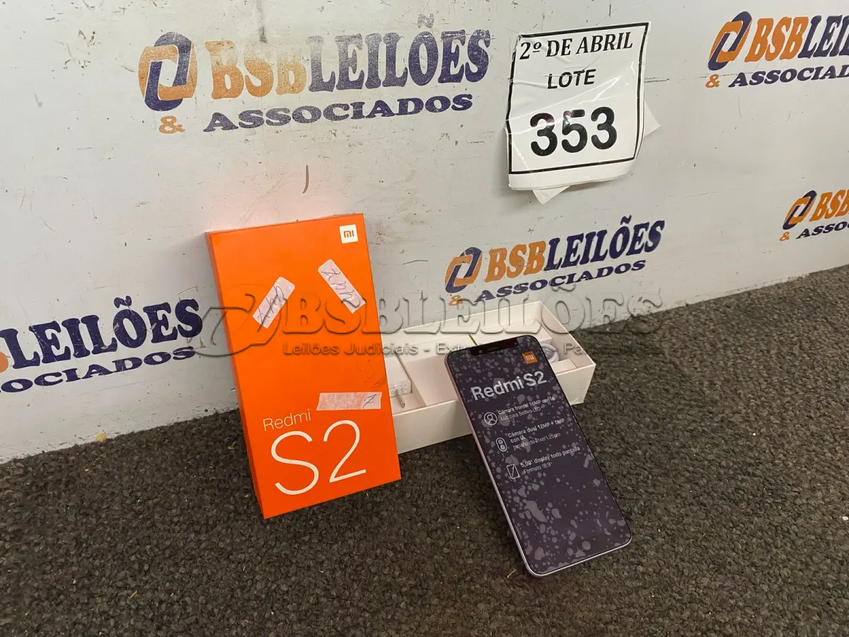 LOTE 353 - 01 CELULAR READMI S2 (NOVO). (NO ESTADO) ATENÇÃO! FAZER A VISITAÇÃO ANTES DE ARREMATAR, NÃO SABEMOS SE FUNCIONA. LEILÃO NÃO TEM GARANTIA E NEM DEVOLUÇÃO, SUJEITO A POSSÍVEIS AVARIAS VISÍVEIS/OCULTAS E/OU AUSÊNCIA DE COMPONENTES.
