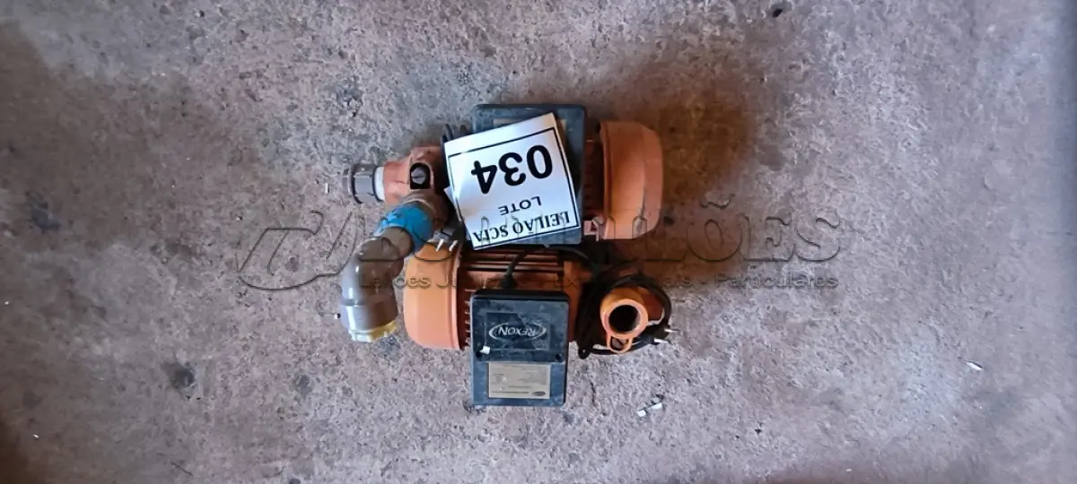 LOTE 034 - 02 BOMBAS D’ÁGUA.  (NO ESTADO) ATENÇÃO! FAZER A VISITAÇÃO ANTES DE ARREMATAR, NÃO SABEMOS SE FUNCIONA. LEILÃO NÃO TEM GARANTIA E NEM DEVOLUÇÃO, SUJEITO A POSSÍVEIS AVARIAS VISÍVEIS/OCULTAS E/OU AUSÊNCIA DE COMPONENTES.