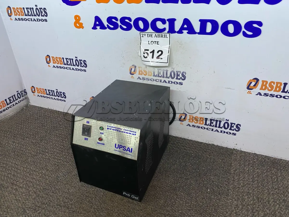 LOTE 512 - 01 ESTABILIZADOR UPSAI. (NO ESTADO) ATENÇÃO! FAZER A VISITAÇÃO ANTES DE ARREMATAR, NÃO SABEMOS SE FUNCIONA. LEILÃO NÃO TEM GARANTIA E NEM DEVOLUÇÃO, SUJEITO A POSSÍVEIS AVARIAS VISÍVEIS/OCULTAS E/OU AUSÊNCIA DE COMPONENTES.