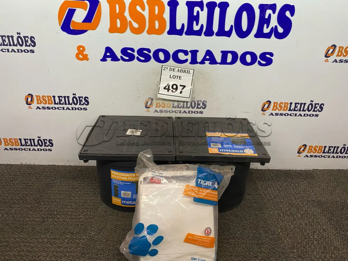 LOTE 497 - 02 PROLONGADORES PARA CAIXA COLETORA PEQUENA E 01 QUADRO DE DISTRIBUIÇÃO. (NO ESTADO) ATENÇÃO! FAZER A VISITAÇÃO ANTES DE ARREMATAR, NÃO SABEMOS SE FUNCIONA. LEILÃO NÃO TEM GARANTIA E NEM DEVOLUÇÃO, SUJEITO A POSSÍVEIS AVARIAS VISÍVEIS/OCULTAS E/OU AUSÊNCIA DE COMPONENTES.
