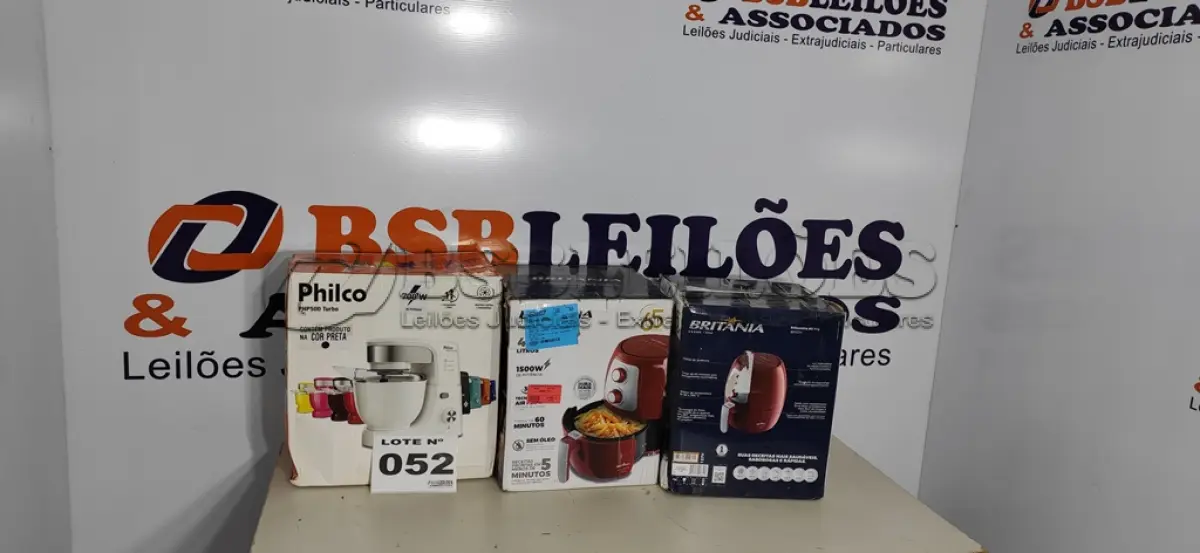 LOTE 052 - 03 – ELETRODOMÉSTICOS 110V DIVERSOS (NO ESTADO, NÃO SABEMOS SE FUNCIONA. LEILÃO NÃO TEM GARANTIA E NEM DEVOLUÇÃO, SUJEITO A POSSÍVEIS AVARIAS VISÍVEIS/OCULTAS E/OU AUSÊNCIA DE COMPONENTES)