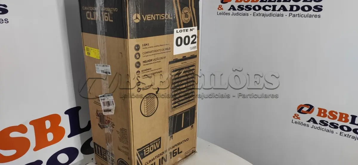 LOTE 002 - 01 - CLIMATIZADOR DE AR VENTISOL 16 LITROS 130W CLIN16 BRANCO  127V (NO ESTADO, NÃO SABEMOS SE FUNCIONA. LEILÃO NÃO TEM GARANTIA E NEM DEVOLUÇÃO, SUJEITO A POSSÍVEIS AVARIAS VISÍVEIS/OCULTAS E/OU AUSÊNCIA DE COMPONENTES)