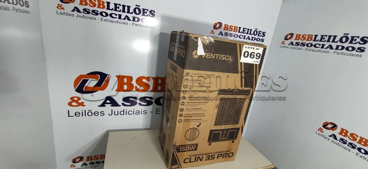 LOTE 069 - 01 - CLIMATIZADOR VENTISOL CLIR35PRO 35 LITROS, INDUSTRIAL 127V (NO ESTADO, NÃO SABEMOS SE FUNCIONA. LEILÃO NÃO TEM GARANTIA E NEM DEVOLUÇÃO, SUJEITO A POSSÍVEIS AVARIAS VISÍVEIS/OCULTAS E/OU AUSÊNCIA DE COMPONENTES)