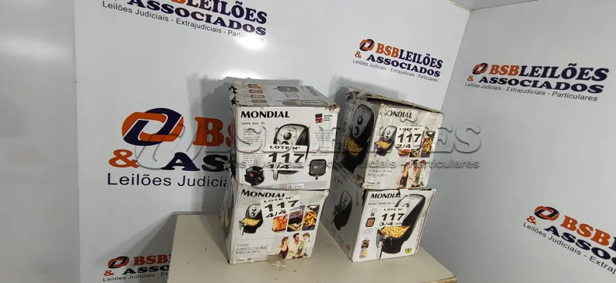 LOTE 117 - 04 - FRITADEIRAS SEM ÓLEO AIR FRYER 5LITROS, MONDIAL 110V (NO ESTADO, NÃO SABEMOS SE FUNCIONA. LEILÃO NÃO TEM GARANTIA E NEM DEVOLUÇÃO, SUJEITO A POSSÍVEIS AVARIAS VISÍVEIS/OCULTAS E/OU AUSÊNCIA DE COMPONENTES)