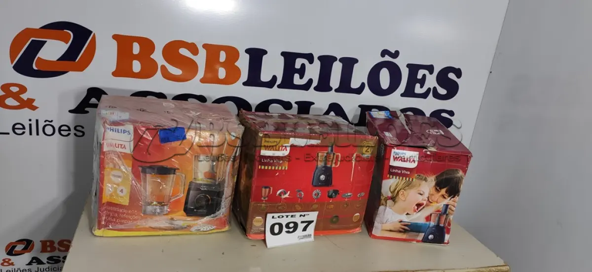 LOTE 097 - 03 - MULTIPROCESSADOR PHILIPS WALITA 110V (NO ESTADO, NÃO SABEMOS SE FUNCIONA. LEILÃO NÃO TEM GARANTIA E NEM DEVOLUÇÃO, SUJEITO A POSSÍVEIS AVARIAS VISÍVEIS/OCULTAS E/OU AUSÊNCIA DE COMPONENTES)