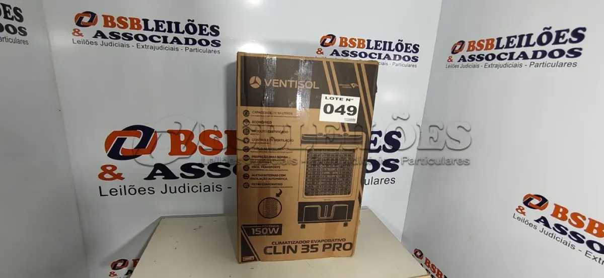 LOTE 049 - 01 - CLIMATIZADOR VENTISOL CLIR35PRO 35 LITROS, INDUSTRIAL 150W, BRANCO / CINZA 127V (NO ESTADO, NÃO SABEMOS SE FUNCIONA. LEILÃO NÃO TEM GARANTIA E NEM DEVOLUÇÃO, SUJEITO A POSSÍVEIS AVARIAS VISÍVEIS/OCULTAS E/OU AUSÊNCIA DE COMPONENTES)