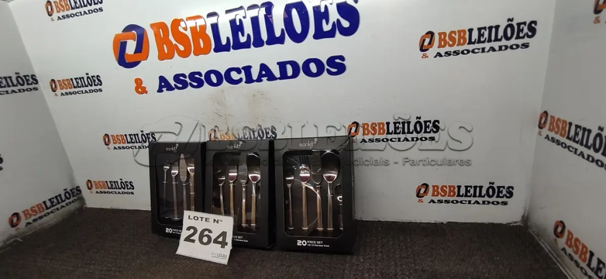 LOTE 264 - 03 - KITS JOGO TALHERES LINHA SANKIT 20 PEÇAS PRATA - PREMIUM (NO ESTADO, NÃO SABEMOS SE FUNCIONA. LEILÃO NÃO TEM GARANTIA E NEM DEVOLUÇÃO, SUJEITO A POSSÍVEIS AVARIAS VISÍVEIS/OCULTAS E/OU AUSÊNCIA DE COMPONENTES)