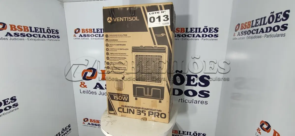 LOTE 013 - 01 - CLIMATIZADOR 35 LITROS 150W CLIN 35 PRO VENTISOL 127V (NO ESTADO, NÃO SABEMOS SE FUNCIONA. LEILÃO NÃO TEM GARANTIA E NEM DEVOLUÇÃO, SUJEITO A POSSÍVEIS AVARIAS VISÍVEIS/OCULTAS E/OU AUSÊNCIA DE COMPONENTES)