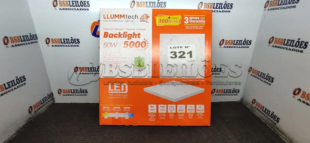 LOTE 321 - 01 - PAINEL DE LED SOBREPOR HOME TECH 50W 60X60CM 5000 LÚMENS LUZ BRANCA (NO ESTADO, NÃO SABEMOS SE FUNCIONA. LEILÃO NÃO TEM GARANTIA E NEM DEVOLUÇÃO, SUJEITO A POSSÍVEIS AVARIAS VISÍVEIS/OCULTAS E/OU AUSÊNCIA DE COMPONENTES)