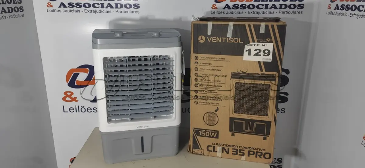 LOTE 129 - 01 - CLIMATIZADOR VENTISOL CLIR35PRO 35 LITROS 110V (NO ESTADO, NÃO SABEMOS SE FUNCIONA. LEILÃO NÃO TEM GARANTIA E NEM DEVOLUÇÃO, SUJEITO A POSSÍVEIS AVARIAS VISÍVEIS/OCULTAS E/OU AUSÊNCIA DE COMPONENTES)