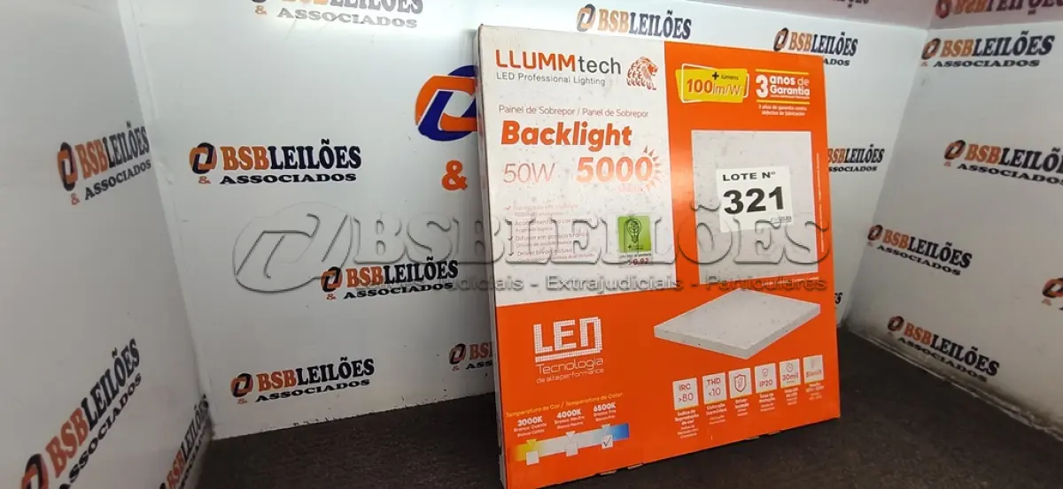 LOTE 321 - 01 - PAINEL DE LED SOBREPOR HOME TECH 50W 60X60CM 5000 LÚMENS LUZ BRANCA (NO ESTADO, NÃO SABEMOS SE FUNCIONA. LEILÃO NÃO TEM GARANTIA E NEM DEVOLUÇÃO, SUJEITO A POSSÍVEIS AVARIAS VISÍVEIS/OCULTAS E/OU AUSÊNCIA DE COMPONENTES)