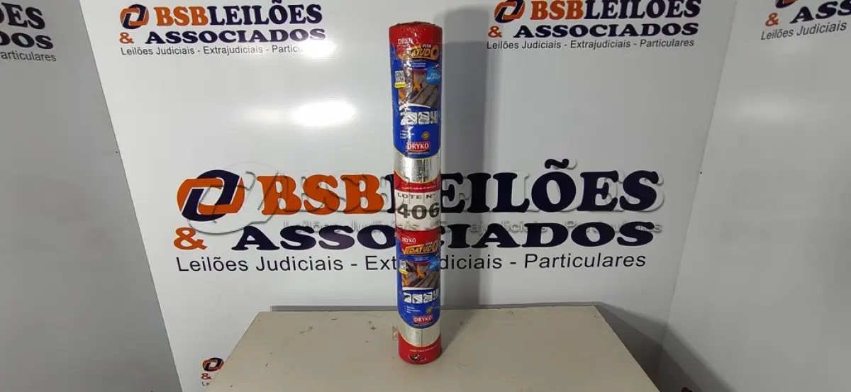 LOTE 406 - 01 - FITA IMPERMEABILIZANTE VEDATUDO ALUMÍNIO 90CM ROLO 10 METROS (NO ESTADO, NÃO SABEMOS SE FUNCIONA. LEILÃO NÃO TEM GARANTIA E NEM DEVOLUÇÃO, SUJEITO A POSSÍVEIS AVARIAS VISÍVEIS/OCULTAS E/OU AUSÊNCIA DE COMPONENTES)