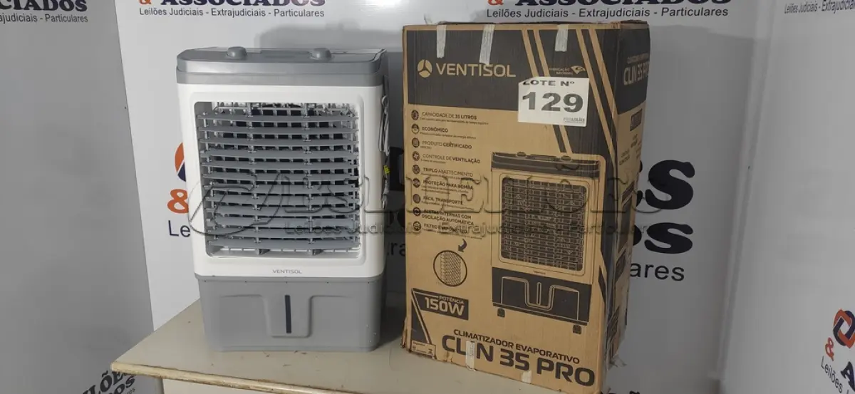 LOTE 129 - 01 - CLIMATIZADOR VENTISOL CLIR35PRO 35 LITROS 110V (NO ESTADO, NÃO SABEMOS SE FUNCIONA. LEILÃO NÃO TEM GARANTIA E NEM DEVOLUÇÃO, SUJEITO A POSSÍVEIS AVARIAS VISÍVEIS/OCULTAS E/OU AUSÊNCIA DE COMPONENTES)