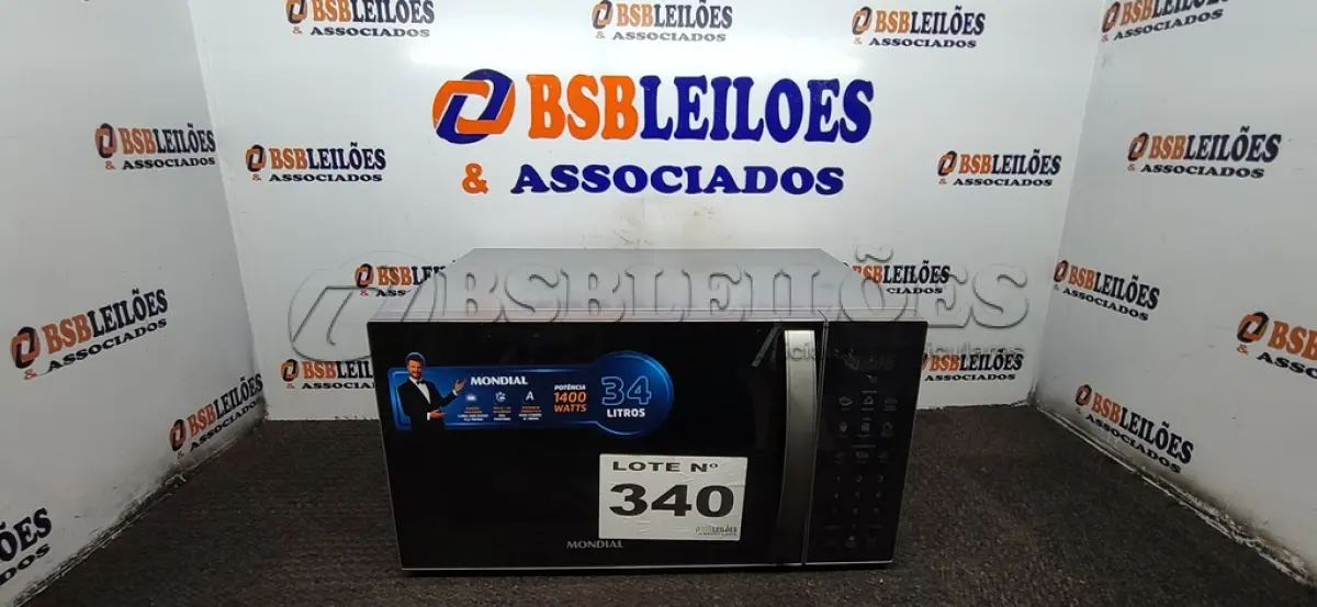 LOTE 340 - 01 - MICRO-ONDAS MONDIAL 34LITROS 110 VOLTS (NO ESTADO, NÃO SABEMOS SE FUNCIONA. LEILÃO NÃO TEM GARANTIA E NEM DEVOLUÇÃO, SUJEITO A POSSÍVEIS AVARIAS VISÍVEIS/OCULTAS E/OU AUSÊNCIA DE COMPONENTES)