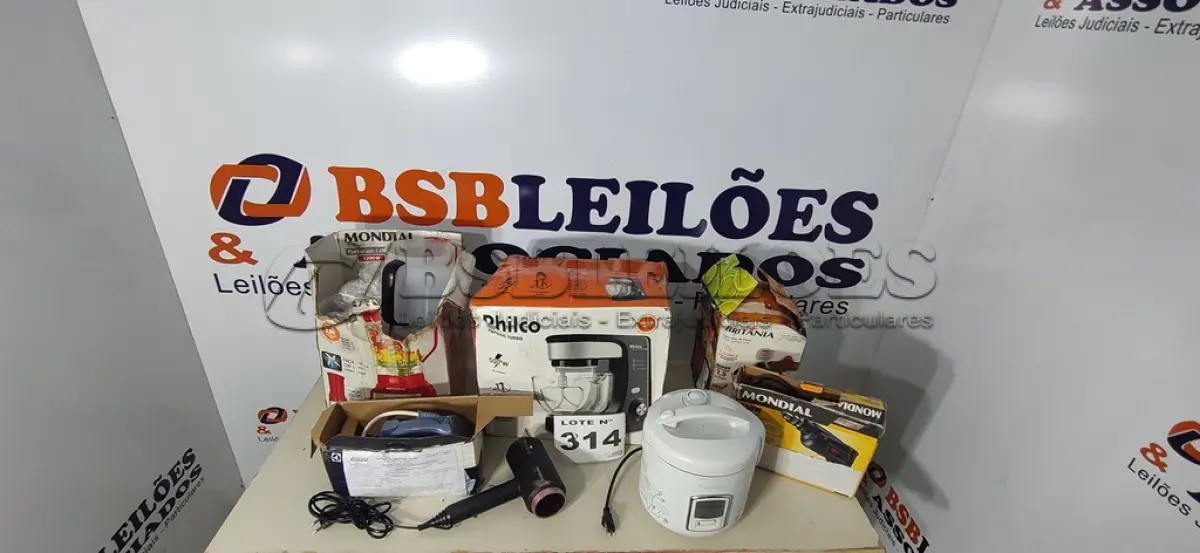 LOTE 314 - 07 – ELETRODOMÉSTICOS DIVERSOS (NO ESTADO, NÃO SABEMOS SE FUNCIONA. LEILÃO NÃO TEM GARANTIA E NEM DEVOLUÇÃO, SUJEITO A POSSÍVEIS AVARIAS VISÍVEIS/OCULTAS E/OU AUSÊNCIA DE COMPONENTES)