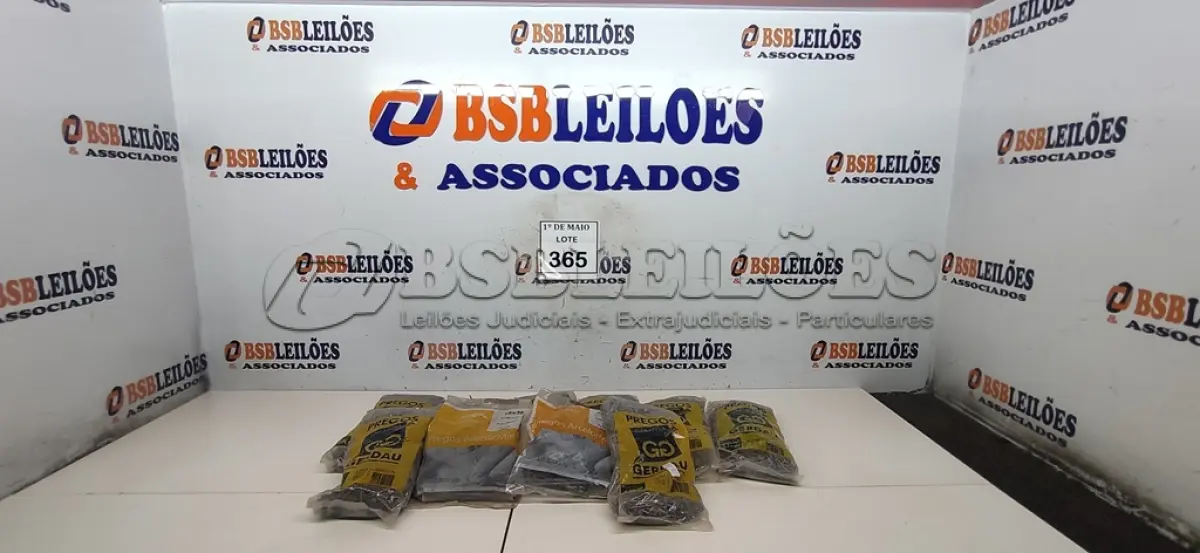 LOTE 365 - 10KG DE PREGO MARCA GERDAU. (NOVO) (NO ESTADO) ATENÇÃO! FAZER A VISITAÇÃO ANTES DE ARREMATAR, NÃO SABEMOS SE FUNCIONA. LEILÃO NÃO TEM GARANTIA E NEM DEVOLUÇÃO, SUJEITO A POSSÍVEIS AVARIAS VISÍVEIS/OCULTAS E/OU AUSÊNCIA DE COMPONENTES.