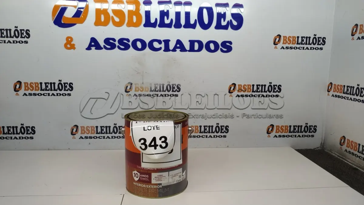 LOTE 343 - 01 LATA DE TINTA ESMALTE PARA MADEIRA E METAIS SUVINIL VERMELHO 3,6L. (NO ESTADO) ATENÇÃO! FAZER A VISITAÇÃO ANTES DE ARREMATAR, NÃO SABEMOS SE FUNCIONA. LEILÃO NÃO TEM GARANTIA E NEM DEVOLUÇÃO, SUJEITO A POSSÍVEIS AVARIAS VISÍVEIS/OCULTAS E/OU AUSÊNCIA DE COMPONENTES.