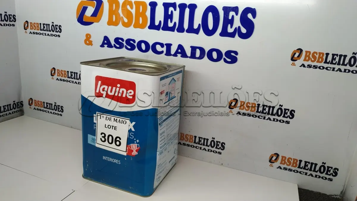 LOTE 306 - 01 LATA DE TINTA PARA INTERIORES DIATEX IQUINE BASE P. (NOVO) (NO ESTADO) ATENÇÃO! FAZER A VISITAÇÃO ANTES DE ARREMATAR, NÃO SABEMOS SE FUNCIONA. LEILÃO NÃO TEM GARANTIA E NEM DEVOLUÇÃO, SUJEITO A POSSÍVEIS AVARIAS VISÍVEIS/OCULTAS E/OU AUSÊNCIA DE COMPONENTES.