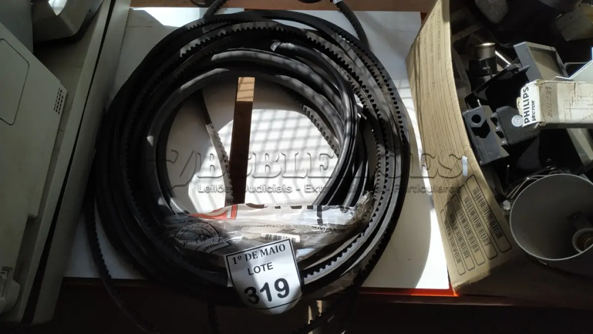 LOTE 319 - 01 LOTE COM CORREIAS E BORRACHAS. (NO ESTADO) ATENÇÃO! FAZER A VISITAÇÃO ANTES DE ARREMATAR, NÃO SABEMOS SE FUNCIONA. LEILÃO NÃO TEM GARANTIA E NEM DEVOLUÇÃO, SUJEITO A POSSÍVEIS AVARIAS VISÍVEIS/OCULTAS E/OU AUSÊNCIA DE COMPONENTES.