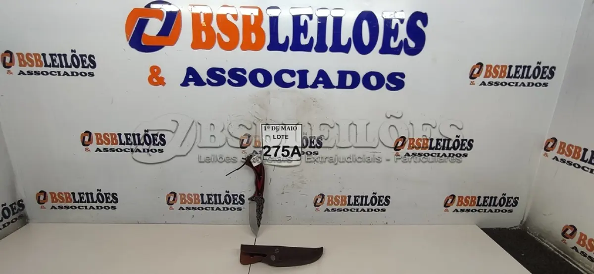 LOTE 275 - 01 FACA IMPORTADA AÇO INOXIDÁVEL CABO EM MADEIRA FULL TANG BAINHA DE NAPA TAMANHO TOTAL 20CM PESO 180G JÁ AFIADA  