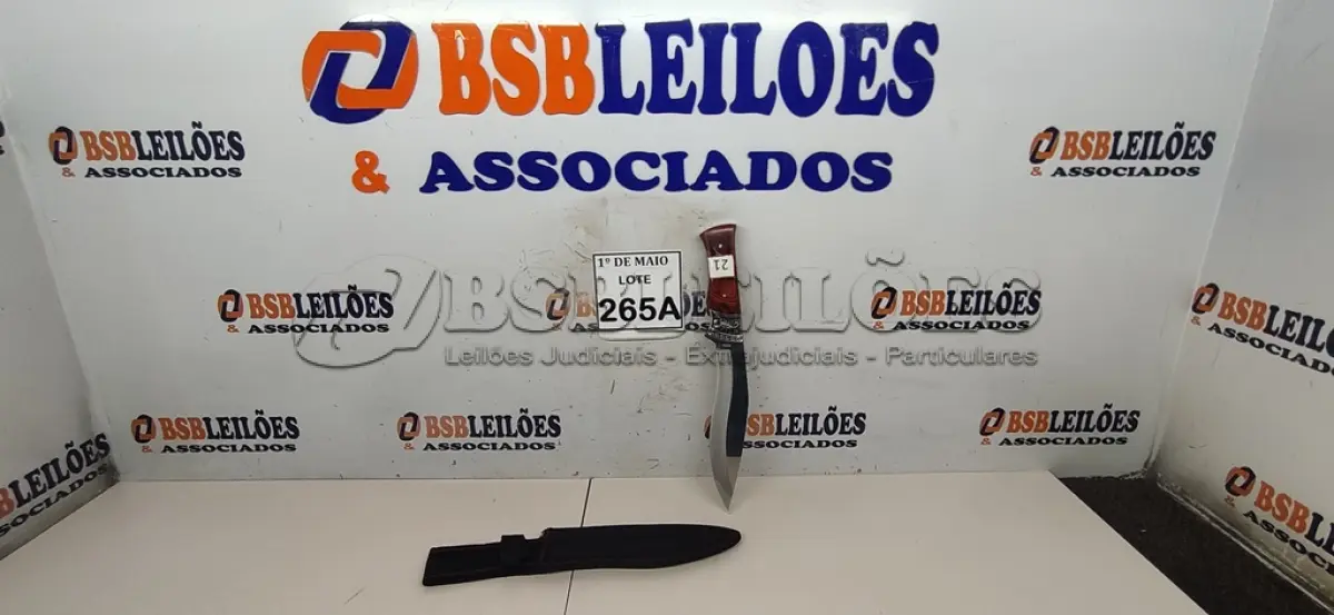 LOTE 265 - 01 FACA IMPORTADA AÇO INOXIDÁVEL CABO EM MADEIRA COM DETALHE DE ESCORPIÃO NA GUARDA FULL TANG BAINHA DE NYLON TAMANHO TOTAL 32CM PESO 390G JÁ AFIADA   (NOVO) (NO ESTADO) ATENÇÃO! FAZER A VISITAÇÃO ANTES DE ARREMATAR, NÃO SABEMOS SE FUNCIONA. LEILÃO NÃO TEM GARANTIA E NEM DEVOLUÇÃO, SUJEITO A POSSÍVEIS AVARIAS VISÍVEIS/OCULTAS E/OU AUSÊNCIA DE COMPONENTES.