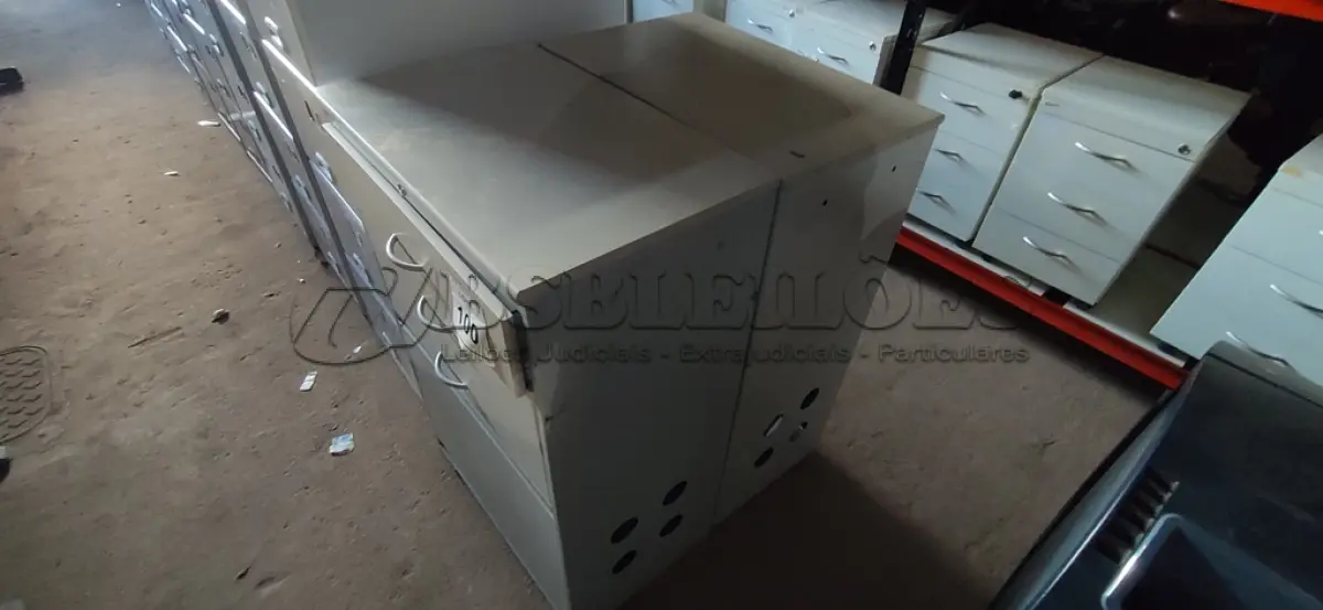 LOTE 100 - 02 ARQUIVOS 03 GAVETAS CADA. (NO ESTADO) ATENÇÃO! FAZER A VISITAÇÃO ANTES DE ARREMATAR, NÃO SABEMOS SE FUNCIONA, LEILÃO NÃO TEM GARANTIA E NEM DEVOLUÇÃO, SUJEITO A POSSÍVEIS AVARIAS VISÍVEIS/OCULTAS E/OU AUSÊNCIA DE COMPONENTES.