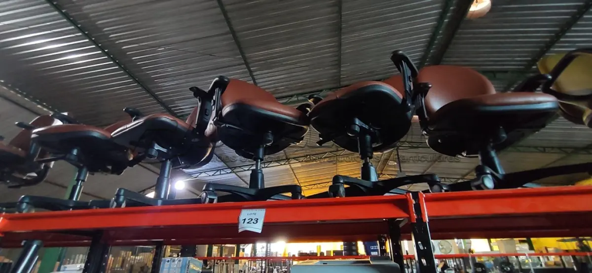 LOTE 123 - 05 CADEIRAS DE ESCRITÓRIO PÉS FIXOS. (NO ESTADO) ATENÇÃO! FAZER A VISITAÇÃO ANTES DE ARREMATAR, NÃO SABEMOS SE FUNCIONA, LEILÃO NÃO TEM GARANTIA E NEM DEVOLUÇÃO, SUJEITO A POSSÍVEIS AVARIAS VISÍVEIS/OCULTAS E/OU AUSÊNCIA DE COMPONENTES.